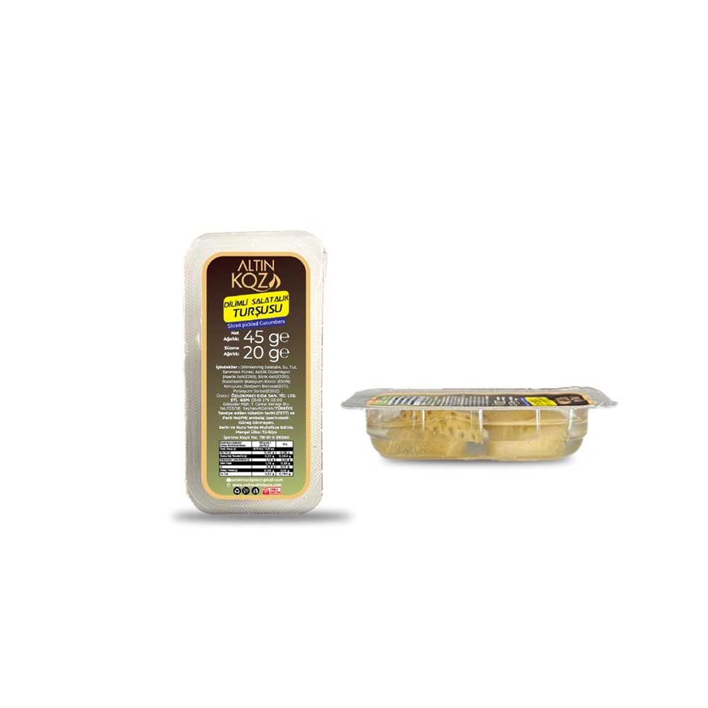 20 G TEK KULLANIMLIK PAKET DİLİMLİ SALATALIK TURŞUSU (KOLİ İÇİ = 168 ADET)